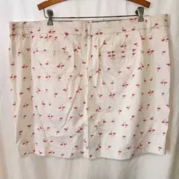 INTRO LOVE THE FIT White with Pink Flamingos Stretch Skort with Pockets Size 20W - Picture 5 of 7